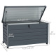 82 Gallon Garden Storage Box, Waterproof Outdoor Storage Container with Wheels and Handles, Dark Grey
