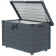 78 Gallon Garden Storage Box, Waterproof Outdoor Storage Container with Wheels and Handles, Dark Grey