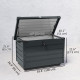 78 Gallon Garden Storage Box, Waterproof Outdoor Storage Container with Wheels and Handles, Dark Grey