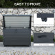 78 Gallon Garden Storage Box, Waterproof Outdoor Storage Container with Wheels and Handles, Dark Grey