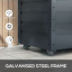 78 Gallon Garden Storage Box, Waterproof Outdoor Storage Container with Wheels and Handles, Dark Grey
