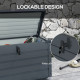 78 Gallon Garden Storage Box, Waterproof Outdoor Storage Container with Wheels and Handles, Dark Grey