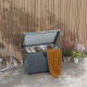 78 Gallon Garden Storage Box, Waterproof Outdoor Storage Container with Wheels and Handles, Dark Grey