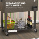 Outdoor Beverage Cooler Bar Cart, 67-Qt Patio Cooler Cart Rolling Ice Chest with Shelf, Bottle Opener and Wheels, Grey