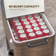 Patio Cooler, 60qt Portable Outdoor Cooler with Locking Wheels, Storage Shelf, Bottle Opener for Patio Backyard, Brown