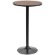 Round Bar Table 41 Inch Height, Industrial High Bistro Table with Metal Base and Elm Wood Top, Bar Height Table for Kitchen, Pub, Breakfast Area