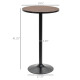 Round Bar Table 41 Inch Height, Industrial High Bistro Table with Metal Base and Elm Wood Top, Bar Height Table for Kitchen, Pub, Breakfast Area