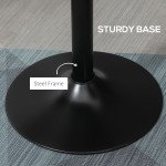 Round Bar Table 41 Inch Height, Industrial High Bistro Table with Metal Base and Elm Wood Top, Bar Height Table for Kitchen, Pub, Breakfast Area