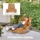 Outdoor Rocking Chair w/ Slatted Seat, Wooden Rocking Chair, 51.2
