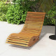 Outdoor Rocking Chair w/ Slatted Seat, Wooden Rocking Chair, 51.2