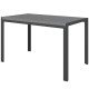 Rectangular Outdoor Dining Table, 4-Seat Patio Table with PE Rattan Wicker Tabletop for Backyard and Lawn, Grey
