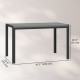 Rectangular Outdoor Dining Table, 4-Seat Patio Table with PE Rattan Wicker Tabletop for Backyard and Lawn, Grey
