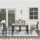 Rectangular Outdoor Dining Table, 4-Seat Patio Table with PE Rattan Wicker Tabletop for Backyard and Lawn, Grey