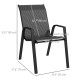 Four-Piece Stacking Rattan Outdoor Dining Chairs Set - Grey