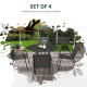 Four-Piece Stacking Rattan Outdoor Dining Chairs Set - Grey