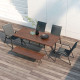 Four-Piece Stacking Rattan Outdoor Dining Chairs Set - Grey