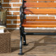 47 Inch Outdoor Garden Bench, Patio Loveseat with Unique Armrests, Slatted Seat Back, 528 lbs. Capacity, Teak Colour