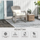 Adirondack Chair, Outdoor Wicker Rocking Chair with High Back, Seat Cushion and Pillow for Porch, Balcony, Cream White