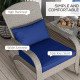 Adirondack Chair, Outdoor Wicker Rocking Chair with High Back, Seat Cushion and Pillow for Porch, Balcony, Dark Blue