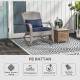Adirondack Chair, Outdoor Wicker Rocking Chair with High Back, Seat Cushion and Pillow for Porch, Balcony, Dark Blue