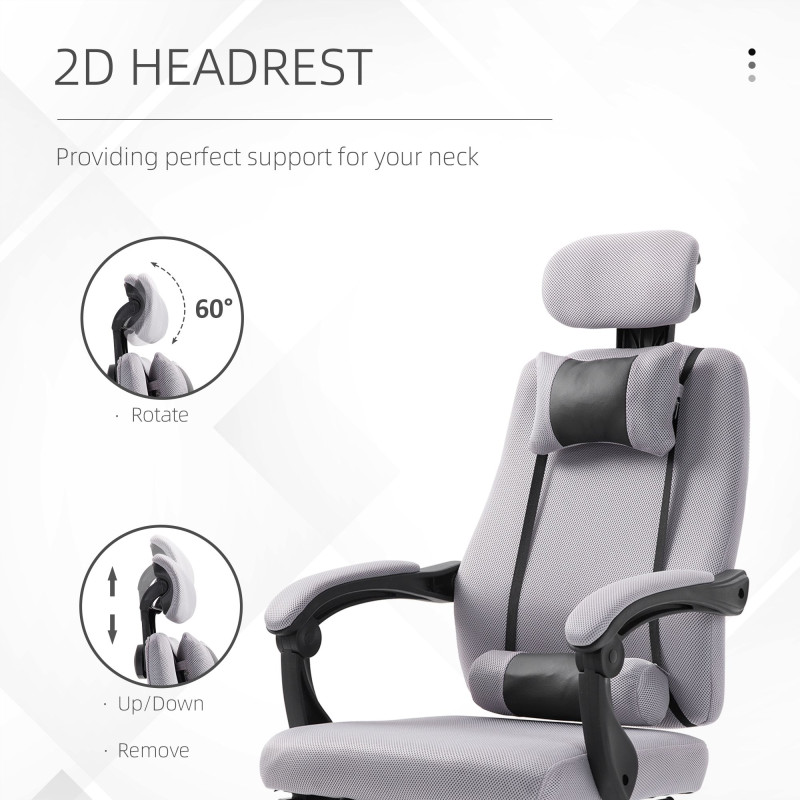 Ergonomic Executive High Back Office Chair with Footrest,Lumbar Support,Grey