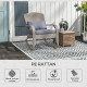 Adirondack Chair, Outdoor Wicker Rocking Chair with High Back, Seat Cushion and Pillow for Porch, Balcony, Grey