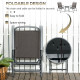 3 Pieces Bistro Set, Foldable Patio Furniture Set with Mesh Chairs, Glass Table for Garden, Balcony, Charcoal Grey
