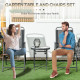 3 Pieces Bistro Set, Foldable Patio Furniture Set with Mesh Chairs, Glass Table for Garden, Balcony, Charcoal Grey
