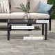 Outdoor Coffee Table, Rectangular Patio Table with Steel Frame and Slat Tabletop for Garden, Balcony, Black