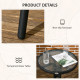 3 Pieces Outdoor Wicker Furniture Set with 2 Stackable Chairs, Tempered Glass Coffee Table for Garden, Backyard, Black