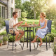 Outdoor Bar Stools Set of 2, 360° Swivel Bar Height Chairs, 26.8