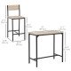 Industrial Bar Table Set Counter Height 3 Piece and 2 High Back Stools Set Dining Table Set Natural Wood