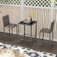 3 Piece Patio Bar Set Wicker Rattan Garden Bistro Set Barstool and Table for Patio Backyard Balcony Poolside, Grey