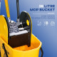 6.9 Gal/26L Mop Bucket, Mop Bucket with Wringer, Wheels and Handle, Yellow