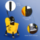 6.9 Gal/26L Mop Bucket, Mop Bucket with Wringer, Wheels and Handle, Yellow