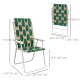 Set of 2 Folding Patio Chairs, Portable Chair Set with Armrests for Camping, Garden, Pool, Beach, Backyard, Green