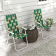 Set of 2 Folding Patio Chairs, Portable Chair Set with Armrests for Camping, Garden, Pool, Beach, Backyard, Green