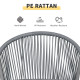 3-Piece Rattan Bistro Set, Garden Seating Group with 2 Armchairs and Coffee Table, Balcony Furniture Set, Grey