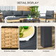 6 Pieces Patio Furniture Set with Sofa, Armchair, Stool, Table, Cushions, Outdoor Wicker Conversation Sofa Set
