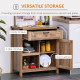 Rustic Barn Door Storage Cabinet Modern Farmhouse Buffet Sideboard for Kitchen and Dining Room, Light Oak