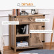 Rustic Barn Door Storage Cabinet Modern Farmhouse Buffet Sideboard for Kitchen and Dining Room, Light Oak