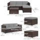 Patio Furniture w/ Soft Cushions, Corner Sofa Sets, Grey