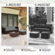Patio Furniture w/ Soft Cushions, Corner Sofa Sets, Grey
