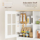Kitchen Buffet with Hutch, Storage Pantry with 3 Cabinets, 2 Open Shelves and Large Countertop, White