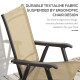 4-Piece Folding Chair Set for Relaxing on Patio Balcony Garden, Comfortable Outdoor Furniture with Armrests, Brown