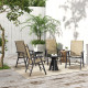 4-Piece Folding Chair Set for Relaxing on Patio Balcony Garden, Comfortable Outdoor Furniture with Armrests, Brown