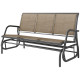 3-Seat Outdoor Glider Chair, Patio Rocking Chair, Steel Frame, Sling Fabric Seat for Garden, Backyard, Lawn, Brown