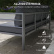 Aluminum Garden Sofa, 3-Person Outdoor Couch, Backyard Furniture for 3-person with Cushions, 72.8
