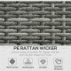 3 Pieces Rattan Wicker Outdoor Conversation Furniture Set w/ Loveseats Coffee Table Cushions for Garden, Patio, Grey