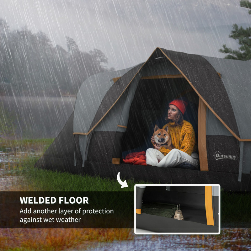 5-6 Person Family Tent, Outdoor Camping Tent with Lighting Hook, Carrying Bag for Camping, Hiking and Travelling, Cream